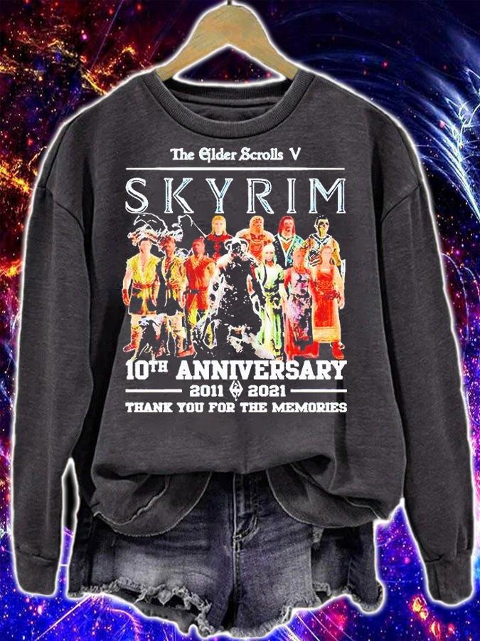 The Elder Scrolls V Skyrim 10th Anniversary 2011-2021 thank You for the memories T-shirt