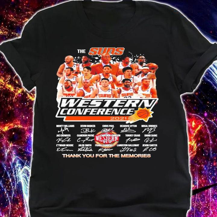 The Suns 2021 Western Conference signature shirt