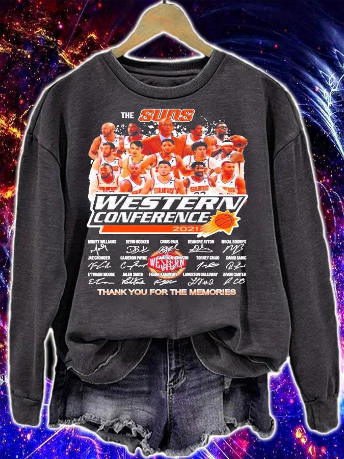 The Suns 2021 Western Conference signature shirt