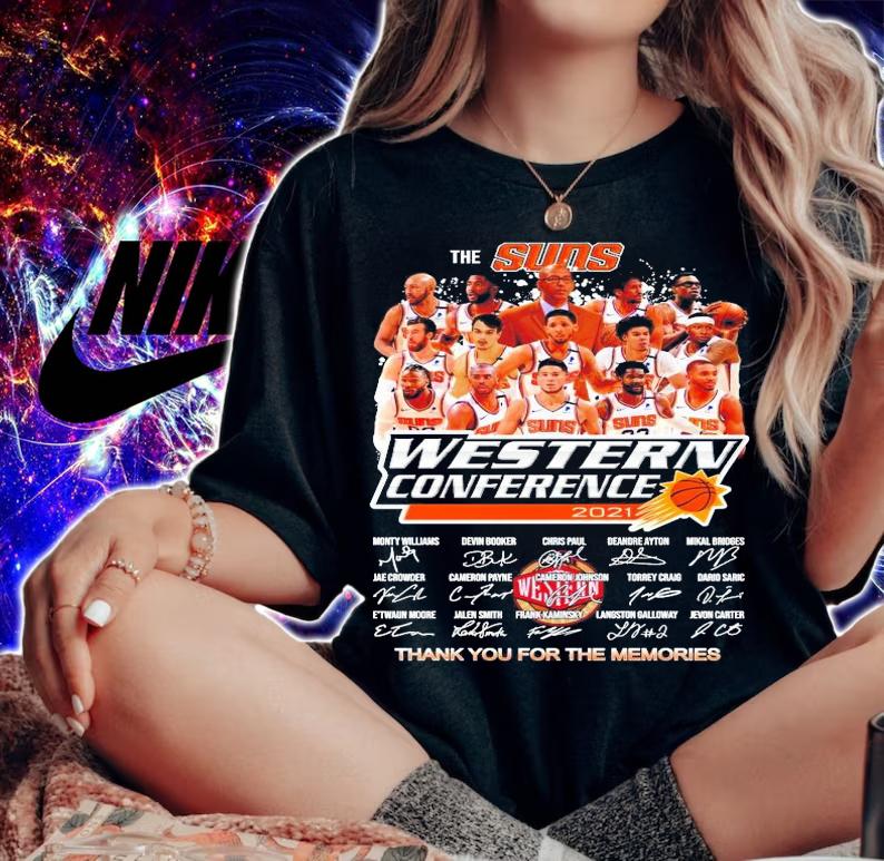 The Suns 2021 Western Conference signature shirt