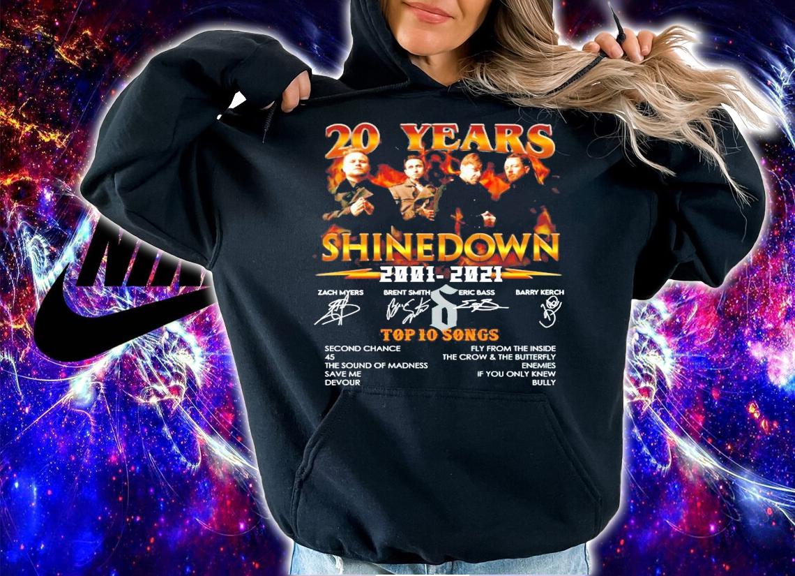 20 years Shinedown 2001-2021 Top 10 Songs signature shirt hoodie