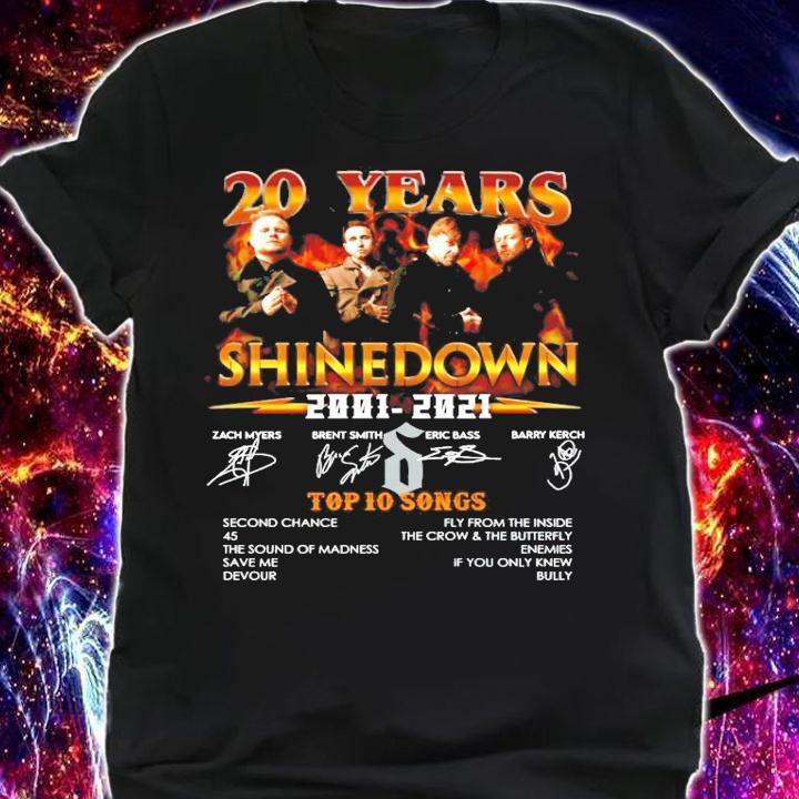 20 years Shinedown 2001-2021 Top 10 Songs signature shirt shirt