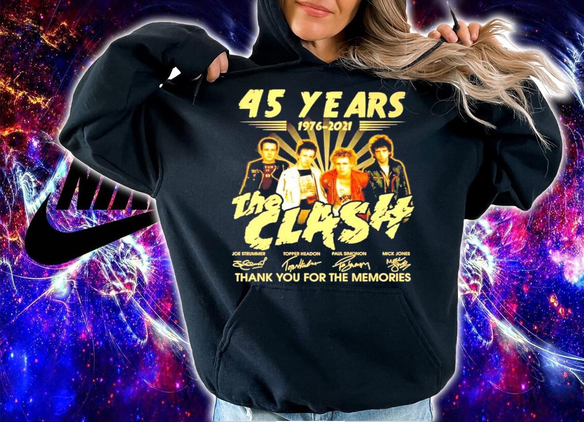 45 years 1976-2021 The clash signatures shirt hoodie