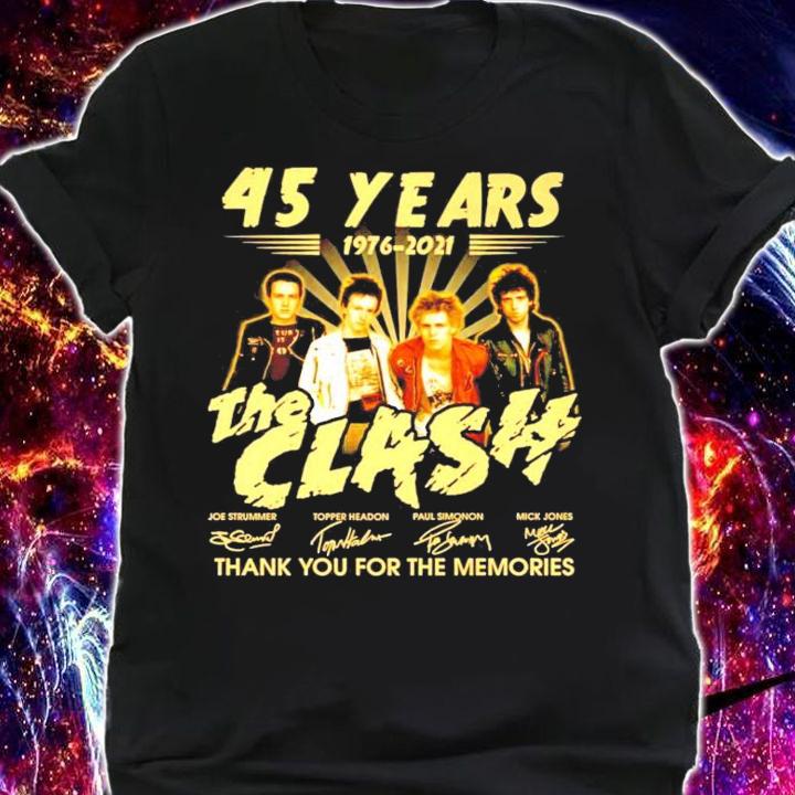 45 years 1976-2021 The clash signatures shirt shirt