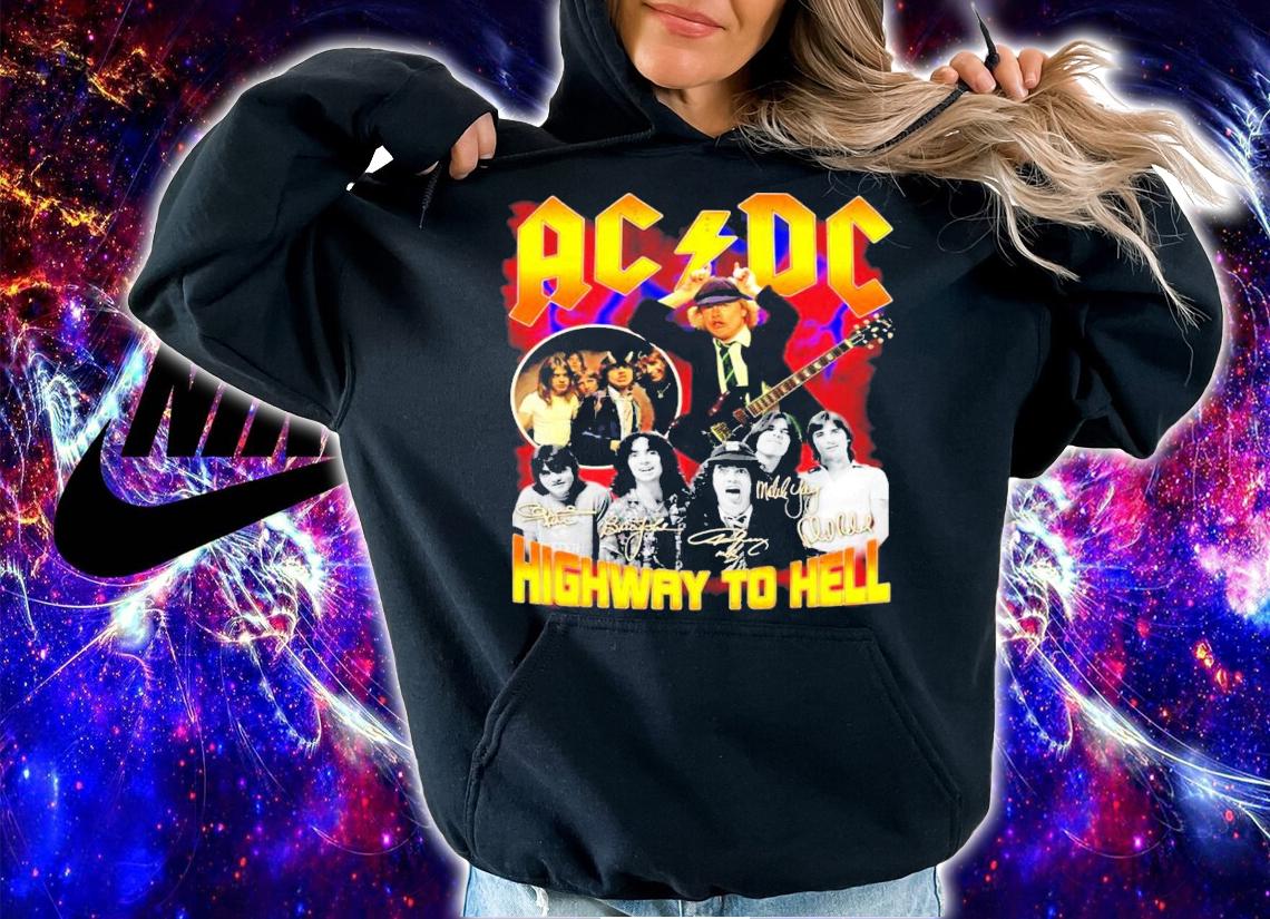 ACDC Highway to hell signatures shirt