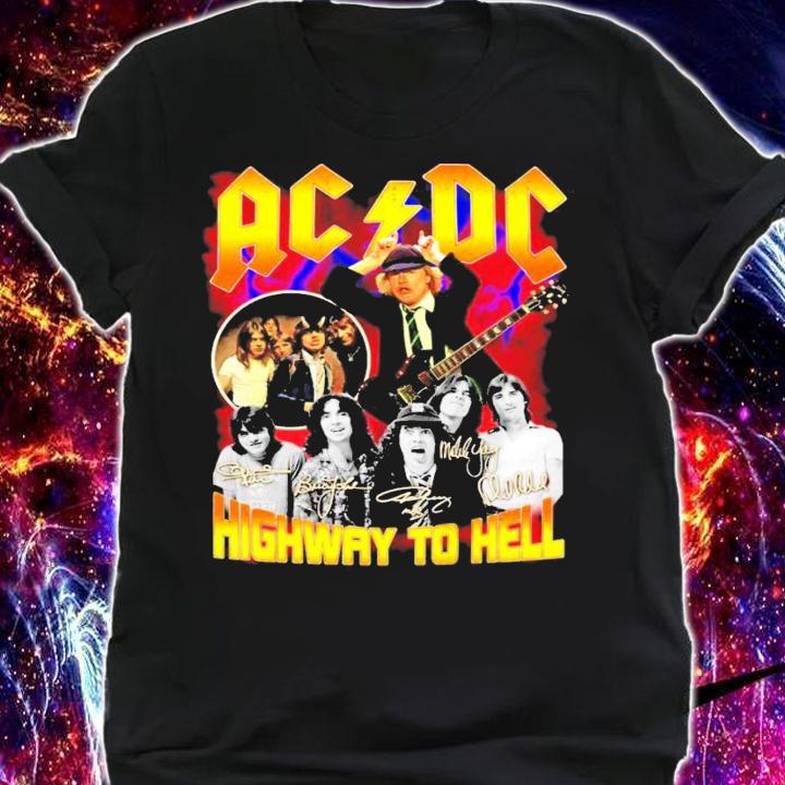ACDC Highway to hell signatures shirt