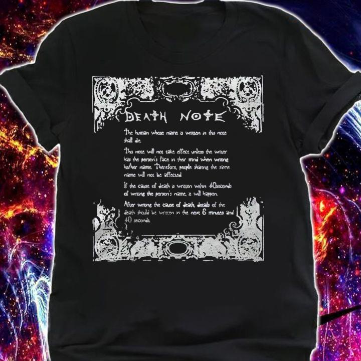Death Note Actual Tsugumi Ohba Shirt shirt