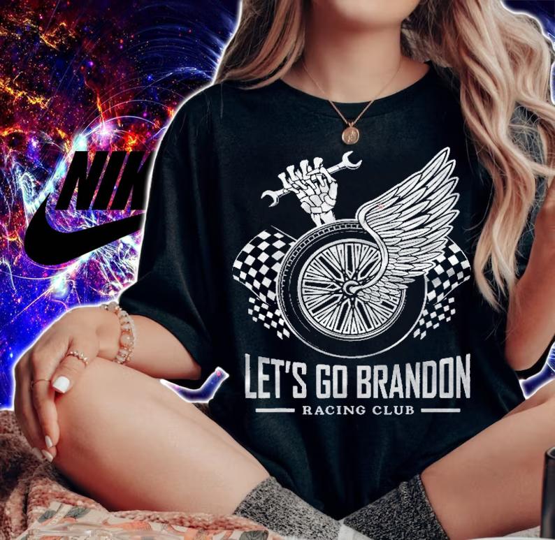 Lets Go Brandon Cool Racing Motor Funny Conservative Gift Shirt
