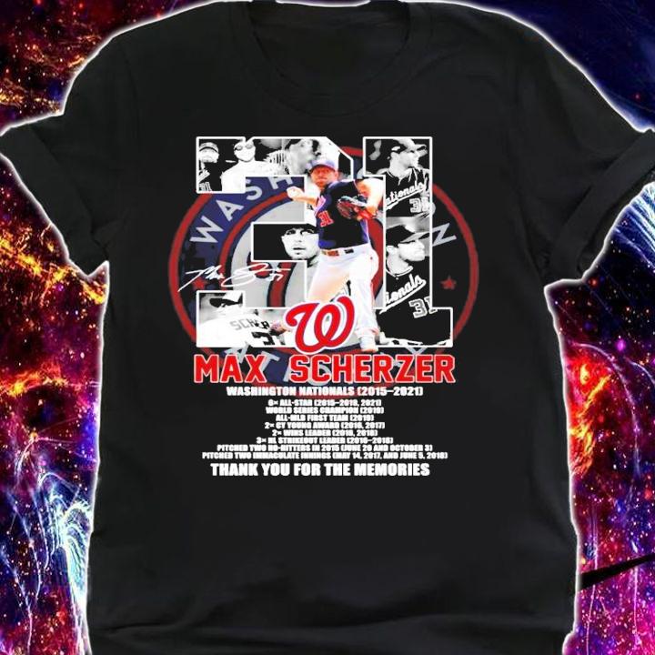 Max Scherzer Washington Nationals 2015-2021 signature shirt shirt