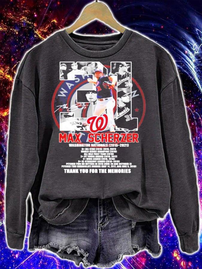 Max Scherzer Washington Nationals 2015-2021 signature shirt sweatshirt