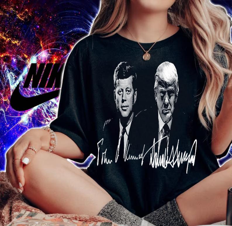 Trump Kennedy Donald Trump USA Presidents Signature Gift T-Shirt woman shirt