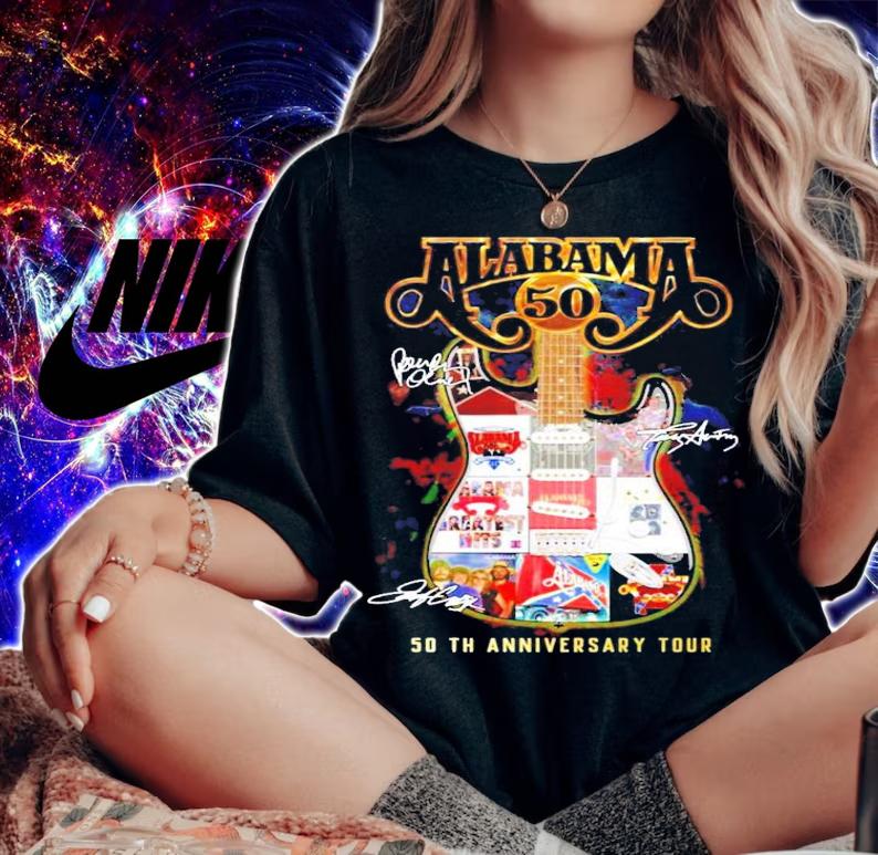Alabama 50th anniversary tour signatures shirt