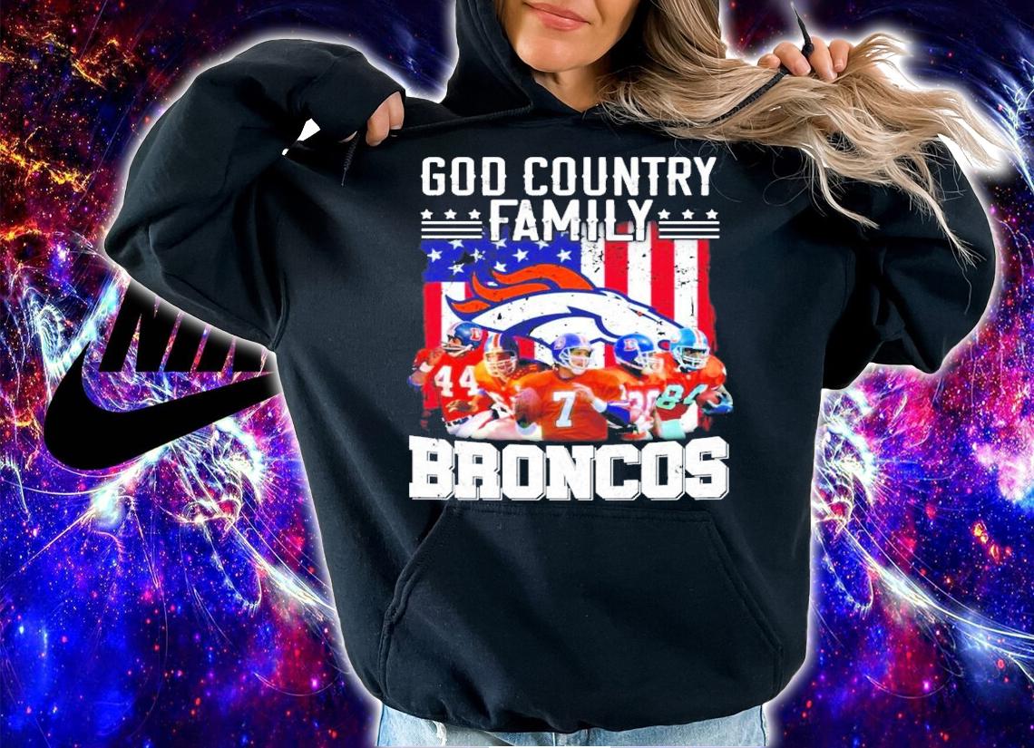 God country family Denver Broncos American flag shirt hoodie