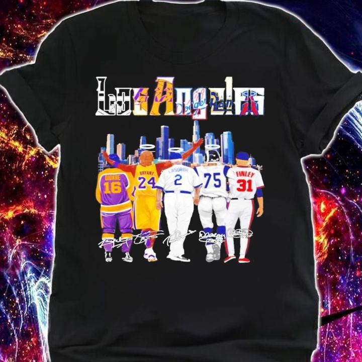 Los Angeles Marcel Dionne Kobe Bryant Tommy Lasorda signatures shirt