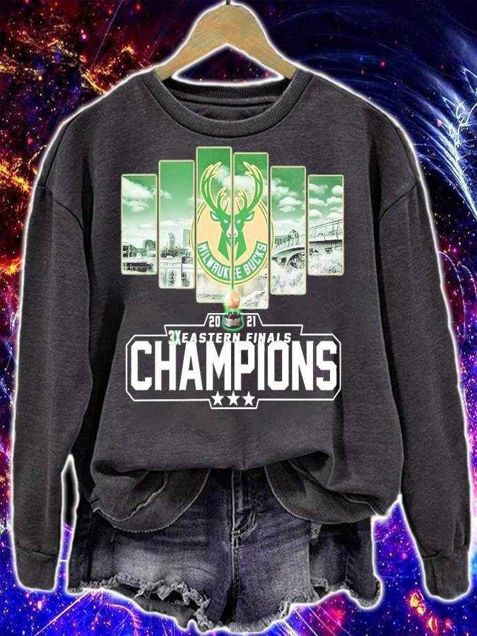 Milwaukee Bucks 2021 3X Eastern Finals Champions shirt sweatshirt