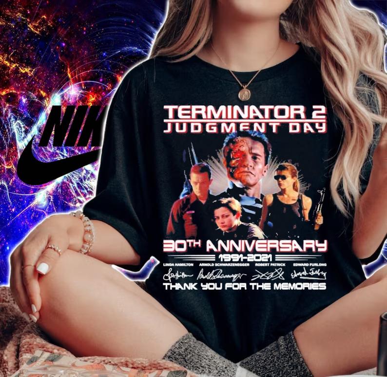 Terminator 2 Judgment Day 30th anniversary 1991-2021 signatures shirt