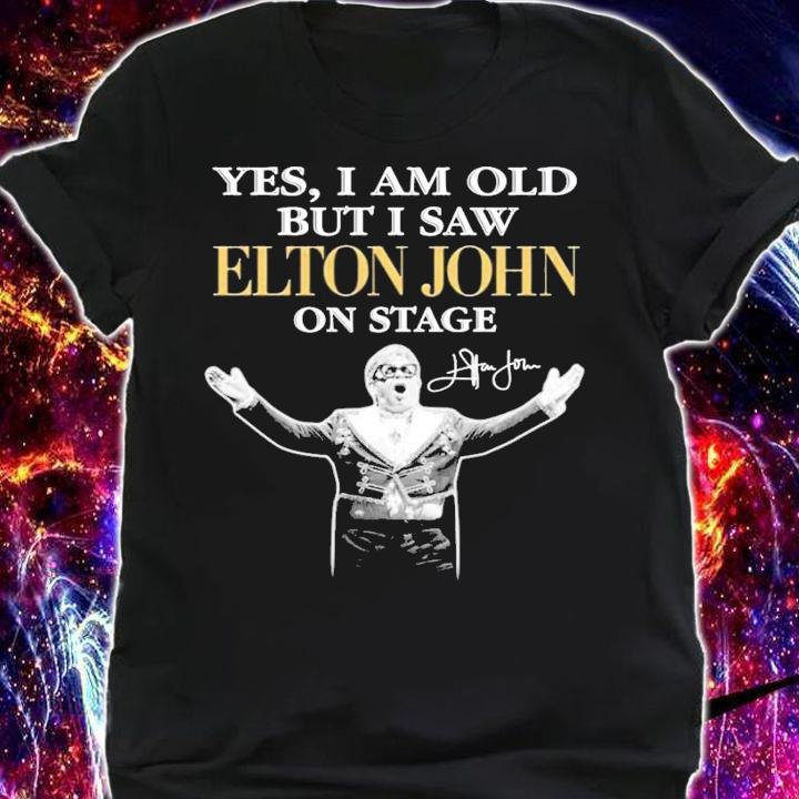 Yes I am old but I saw Elton John on stage signature shirt