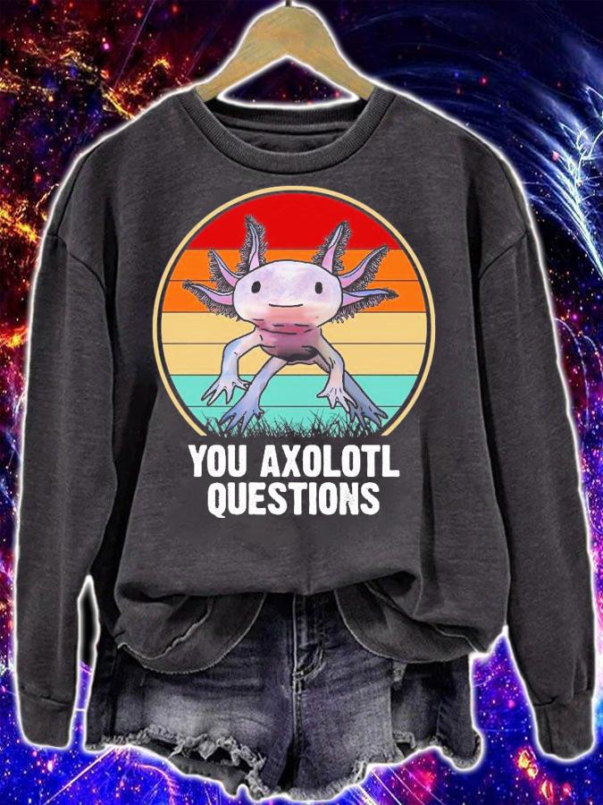 You Axolotl questions vintage funny shirt