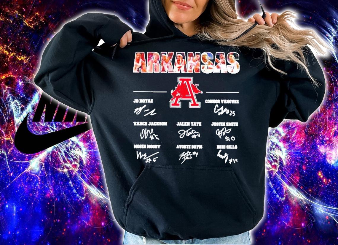 Arkansas Razorbacks Team Basketball 2021 signatures shirt hoodie