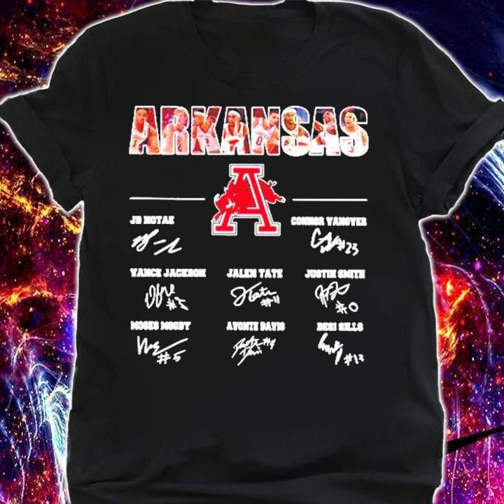 Arkansas Razorbacks Team Basketball 2021 signatures shirt shirt