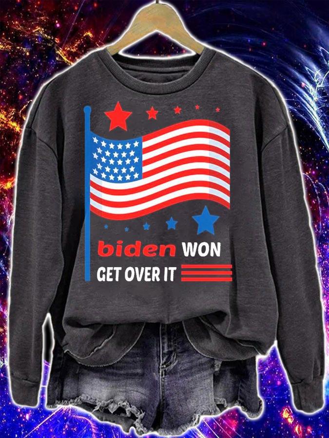 Biden Won Get Over It USA Flag T-shirt sweatshirt