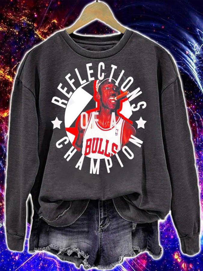 Bulls reflections of a Champion shirt