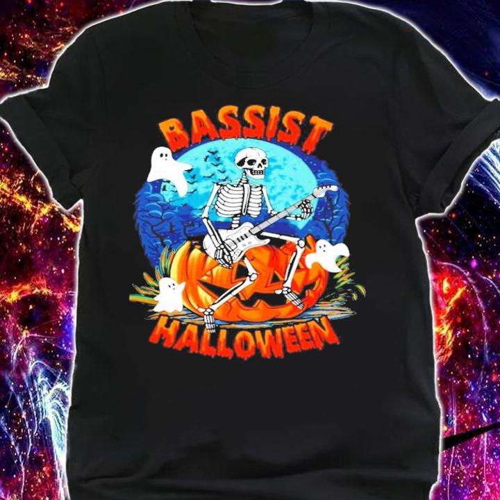 Fear the bass player skeleton pumpkin Halloween shirt shirt