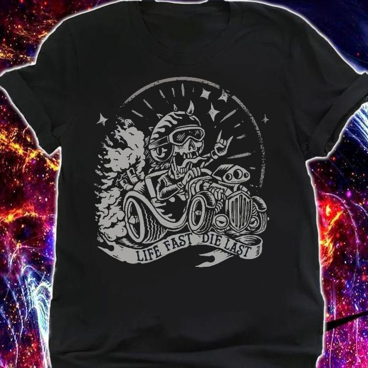 Hot rod crazy Skull life fast die last shirt