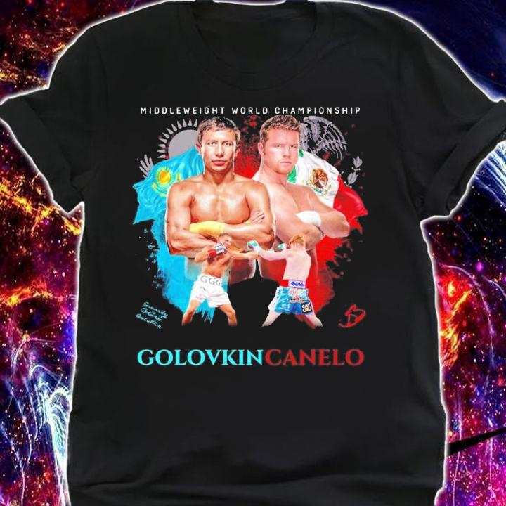 Middleweight World Champions Golovkin Canelo signature shirt shirt
