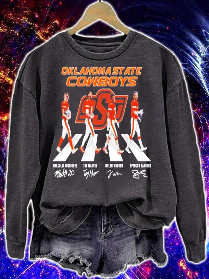 Oklahoma State Cowboys Football Signatures Abbey Road Shirt sweatshirt
