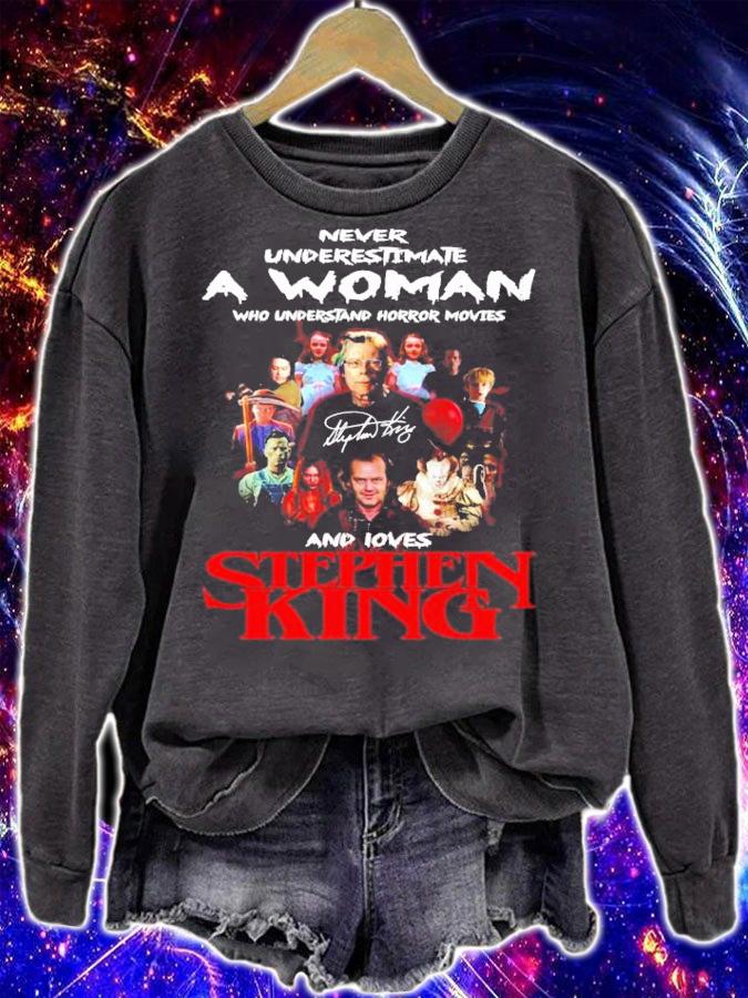 Stephen King never underestimate a woman signature shirt