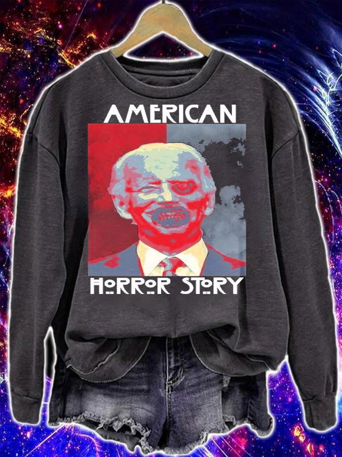American Horror Funny Anti Biden Halloween T-Shirt sweatshirt
