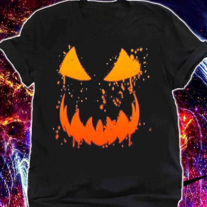 Halloween Scary Pumpkin Face Costume Boys Shamrock T-shirt