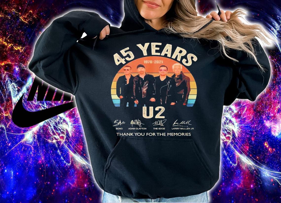 45 years 1976 2021 U2 thank you for the memories vintage shirt hoodie