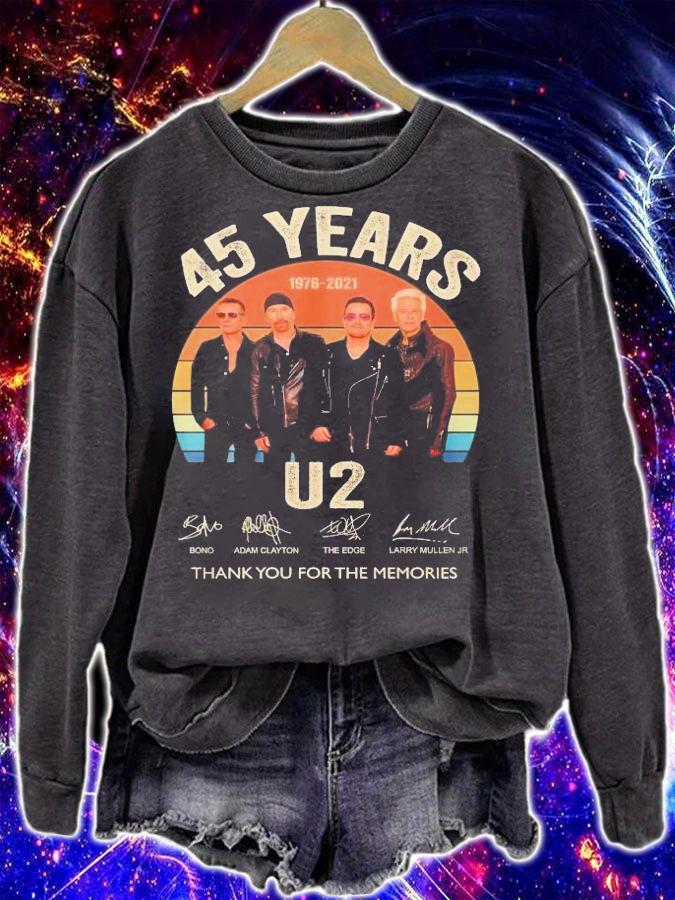 45 years 1976 2021 U2 thank you for the memories vintage shirt sweatshirt