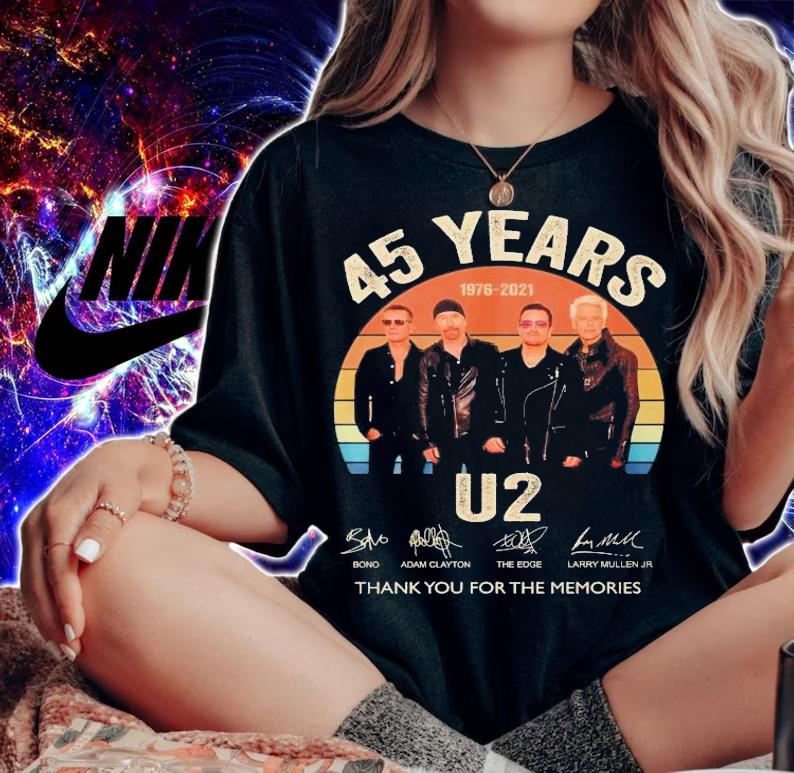 45 years 1976 2021 U2 thank you for the memories vintage shirt woman shirt