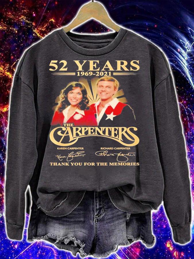 52 years 1969 2021 The Carpenters thank you for the memories shirt sweatshirt