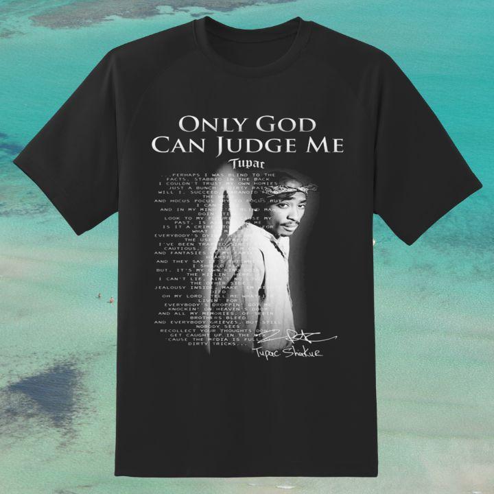 2Pac Only God Can Judge Me Tupac Shakur Autograph T-Shirt