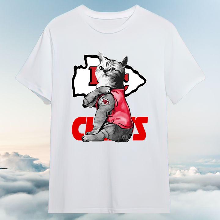 Funny Cat Tattoo Kansas City Chiefs Logo T-Shirt