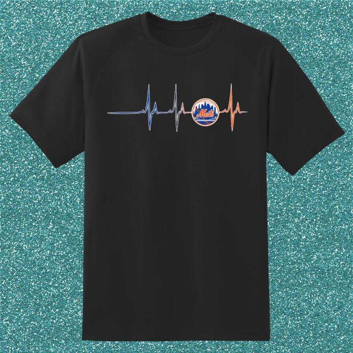 New York Mets Heartbeat Logo Funny Baseball T-Shirt