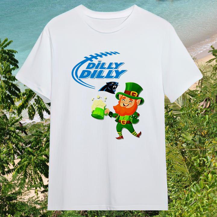 St. Patricks Day Carolina Panthers Leprechaun Irish Dilly Dilly T-Shirt