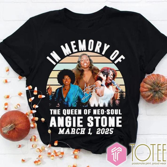In Memory Of Angie Stone – Queen Of Neo-Soul Vintage Sunset Signed T-Shirt