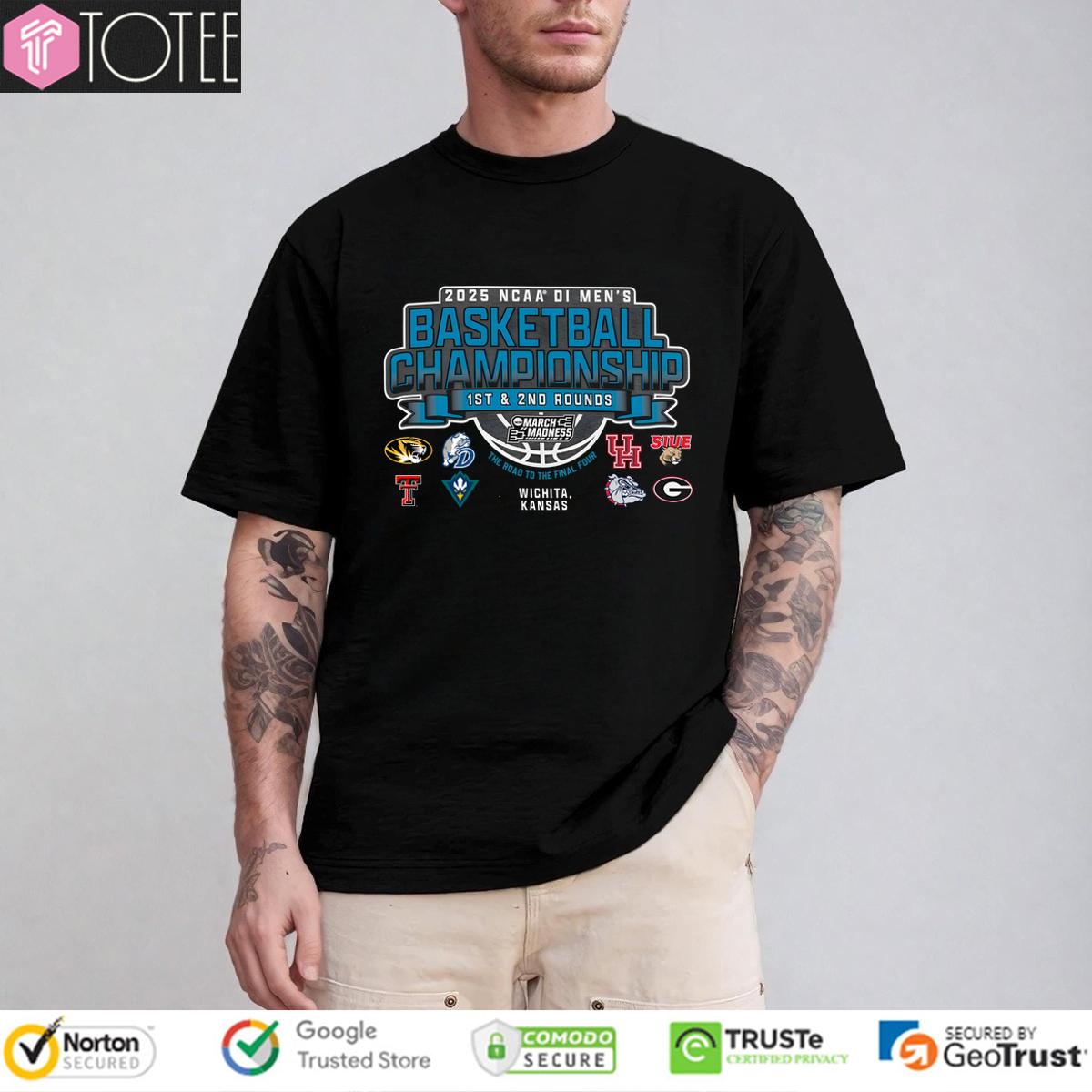 Ncaa Di Mens Basketball Championship 1St And 2Nd Rounds 2025 Wichita Kansas Shirt