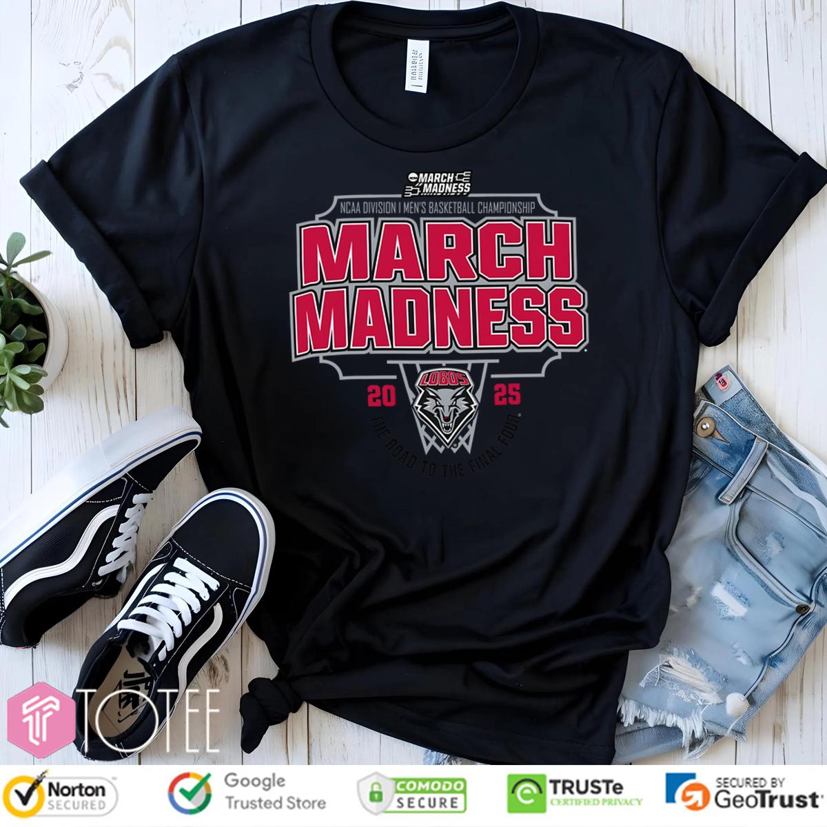 New Mexico Lobos 2025 Division I Mens Basketball Championship March Madness The Road To The Final Four Shirt