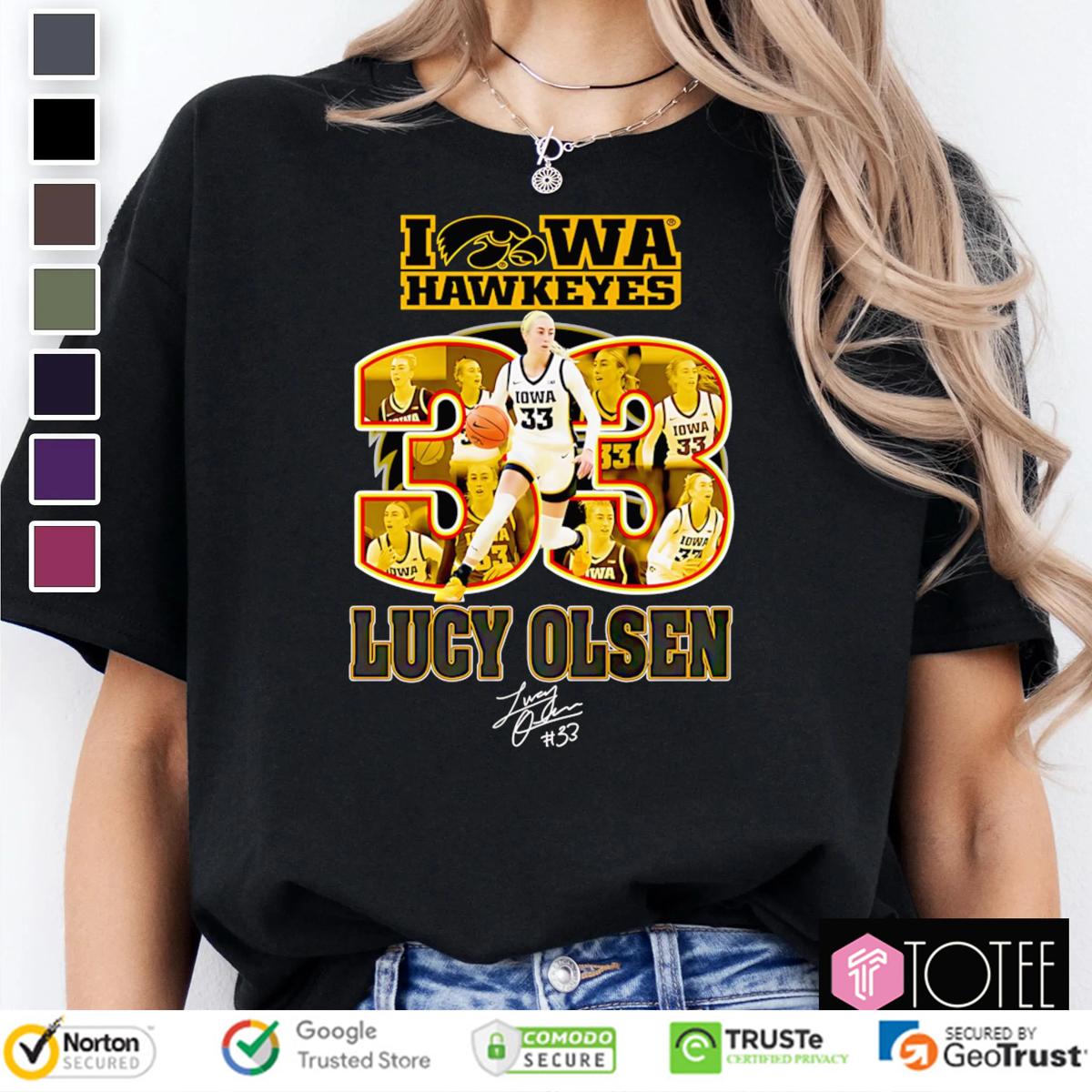 Iowa Hawkeyes Lucy Olsen 33 Signature T-Shirt