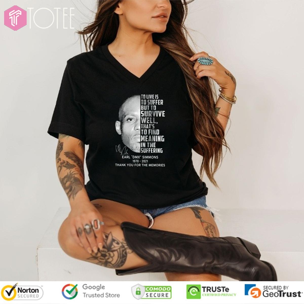To Live Is To Suffer But To Survive Well That_S To Find Me Aning In The Suffering Earl Dmx Simmons 1970 2021 V-neck