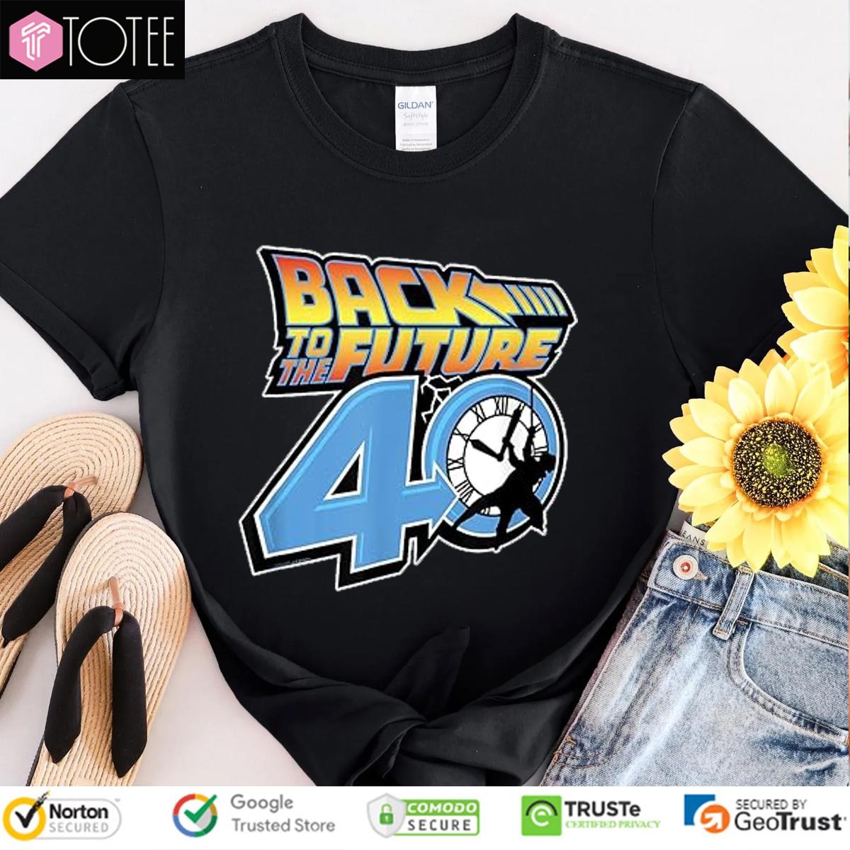 Back To The Future 40 Years Logo T-shirt