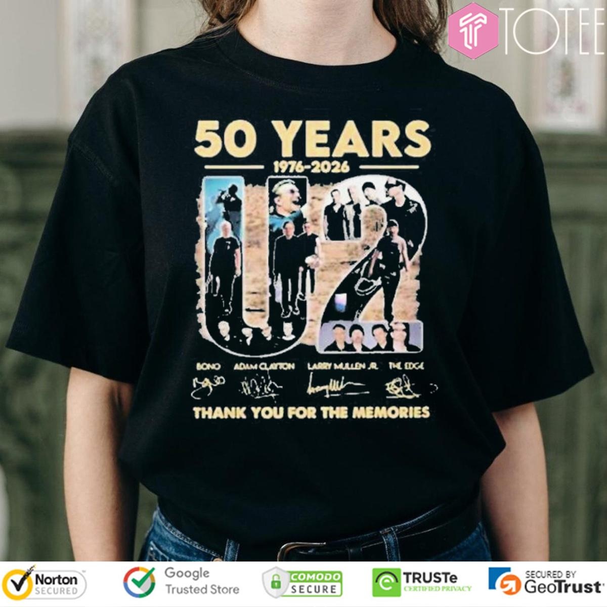 50 Years 1976-2026 U2 Signatures T-shirt